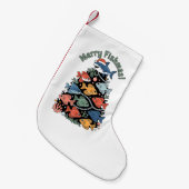 フィッシュメリースクリスマスツリーフィッシュおもしろい魚釣り スモールクリスマスストッキング (正面 (吊り時))