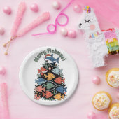 フィッシュメリースクリスマスツリーフィッシュおもしろい魚釣り ペーパープレート (パーティー)