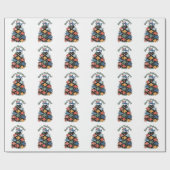 フィッシュメリースクリスマスツリーフィッシュおもしろい魚釣り ラッピングペーパー (フラット)