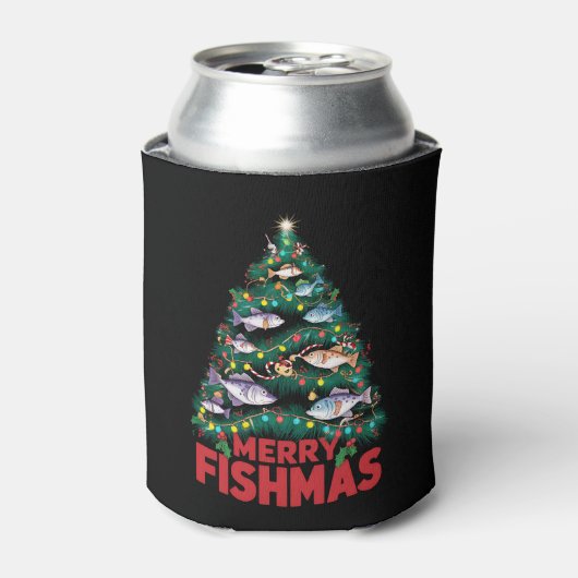 フィッシュメリースクリスマスツリーライトフィッシュ魚釣り 缶クーラー (缶正面)
