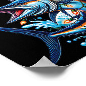 フィッシュメリースサンタ魚釣り愛好家フィッシャーマおもしろいン ポスター (角)