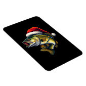 フィッシュメリースサンタ魚釣り愛好家フィッシャーマおもしろいン マグネット (右側)