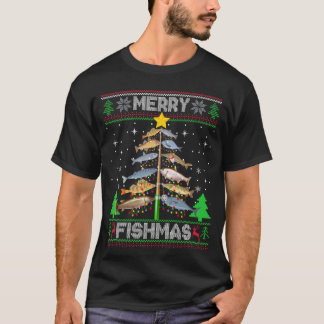 フィッシュメリーズアグリーなセーター魚魚釣り Tシャツ