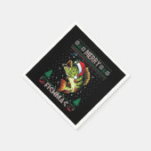フィッシュメリーバスフィッシュ魚釣りクリスマス醜いSwe スタンダードカクテルナプキン (角)