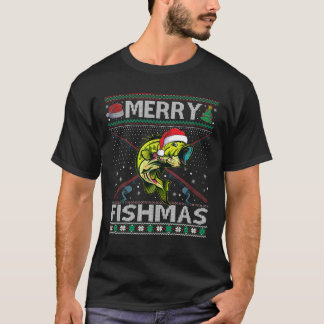 フィッシュメリーバスフィッシュ魚釣りクリスマス醜いSwe Tシャツ