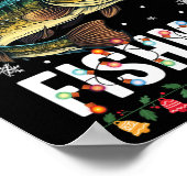 フィッシュメリー魚釣りおもしろいクリスマスパジャマフィッシュ ポスター (角)