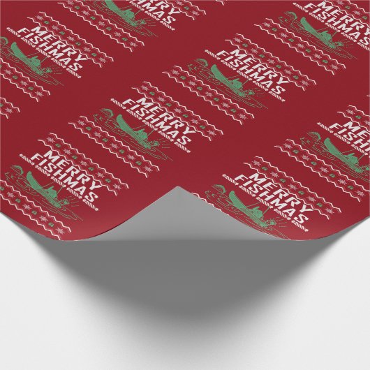 フィッシュメリー魚釣り醜いクリスマスセーター ラッピングペーパー (角)
