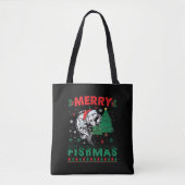 フィッシュメリー魚魚釣りパパフィッシャーマンクリスマス トートバッグ (正面)