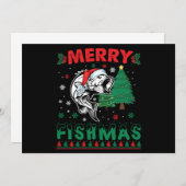 フィッシュメリー魚魚釣りパパフィッシャーマンクリスマス 招待状 (正面/裏面)