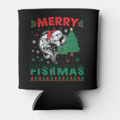 フィッシュメリー魚魚釣りパパフィッシャーマンクリスマス 缶クーラー (正面)