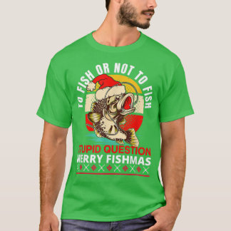 フィッシュメリー、クおもしろいリスマス魚釣り、クリスマスFi Tシャツ