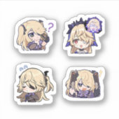 フィッシュル 原神 4枚ステッカーシート シール (正面)