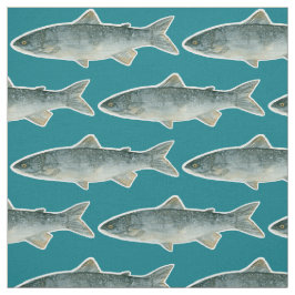 フィッシュレイク魚釣り濃厚ターコイズブルーウォーター色 ファブリック