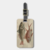フィッシュレッドパーチフィッシャーマンアート ラゲッジタグ (正面縦)