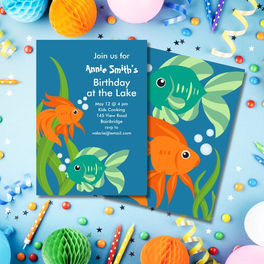 フィッシューな湖畔の誕生日パーティー 招待状
