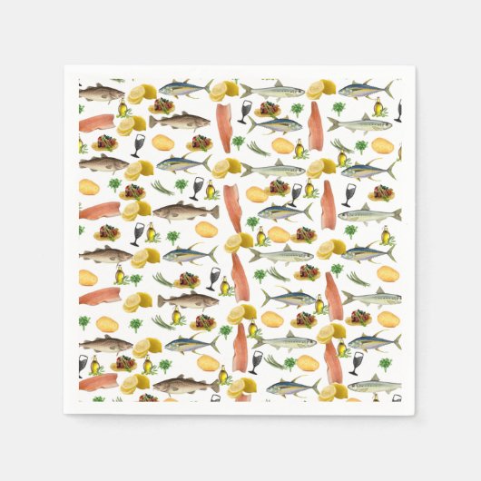 フィッシュ紙ナプキンス スタンダードカクテルナプキン (正面)