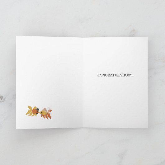 フィッシュ結婚テーマおめでとうカード カード (内部)