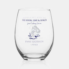 フィッシュ魚釣りフィッシャーマン飲み物用品カクテル ステムなしワイングラス