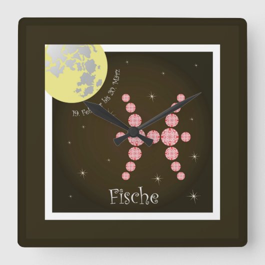 フィッシュ19 2月2日20.マーツウール スクエア壁時計 (正面)