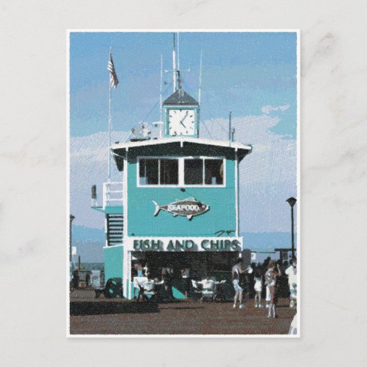 フィッシュ&チップスレストランスケッチ ポストカード (正面)