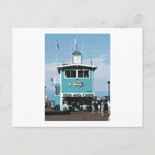 フィッシュ&チップスレストランスケッチ ポストカード (正面)