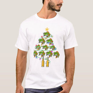 フィッシュ&ビアクリスマスツリー Tシャツ