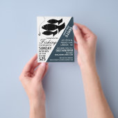 フィッシュ&フック、魚釣り大会イベント広告ズ チラシ (手)