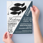 フィッシュ&フック、魚釣り大会イベント広告ズ チラシ (手)