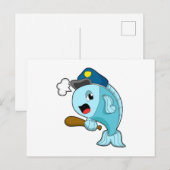 フィッシュ・ポリス隊員の警察帽 ポストカード (正面/裏面)