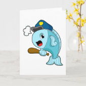 フィッシュ・ポリス 官の警察帽 カード (黄色い花)