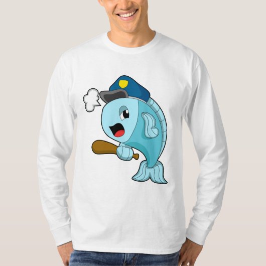 フィッシュ・ポリス 官の警察帽 Tシャツ (正面)