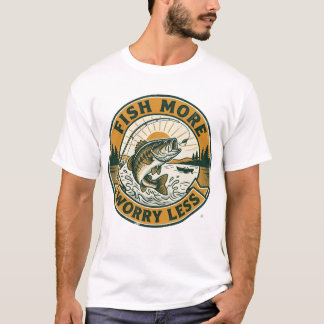 フィッシュ モア ウォリー レス ヴィンテージ フィッシング Tシャツ