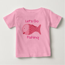 フィッシングしよう ピンク ベビー ワンピース Tシャツ