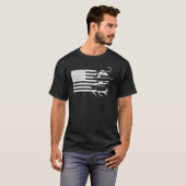 フィッシングと狩猟のアメリカ国旗 Tシャツ (正面フル)