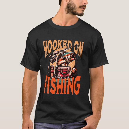 フィッシングにハマってヴィンテージスタイル Tシャツ (正面)