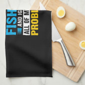 フィッシングアート 私はただ釣りをしたい キッチンタオル (四つ折り)