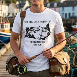 フィッシングクラブの面白い釣り餌ジョークTシャツ Tシャツ