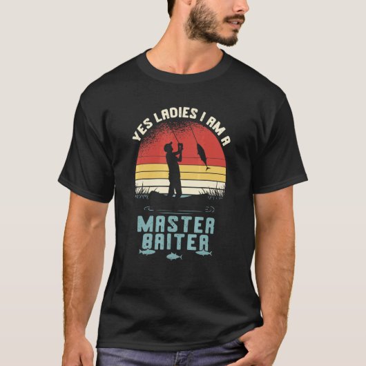 フィッシングジョーク 私は釣り名人 ルアー使い レトロ Tシャツ (正面)
