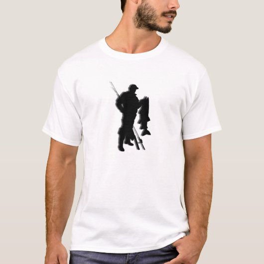 フィッシングスポーツデザインチェックシャツ Tシャツ (正面)