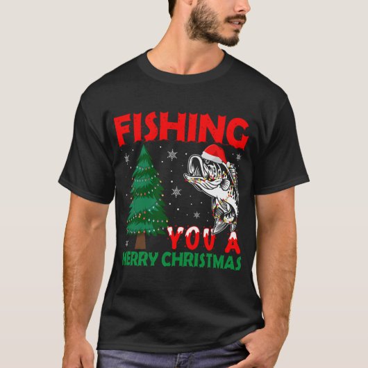 フィッシングタックル 魚のシルエット V1 Tシャツ (正面)