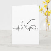 フィッシングハートビート フィッシングアングラー フィッシングダッド カード (黄色い花)