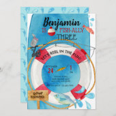 フィッシングバースデー 招待状 (正面/裏面)