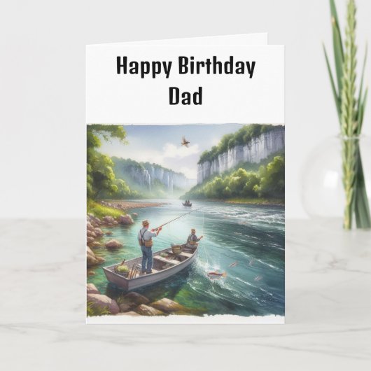 フィッシングパパの誕生日カード カード (正面)