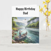 フィッシングパパの誕生日カード カード (黄色い花)