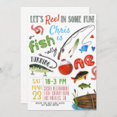 フィッシングファーストバースデー 招待状 (正面/裏面)
