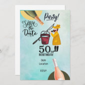 フィッシングラバーズ ５０歳の誕生日 招待状 (正面/裏面)