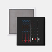 フィッシングロッド アメリカ国旗 マグネット (正面/裏面)