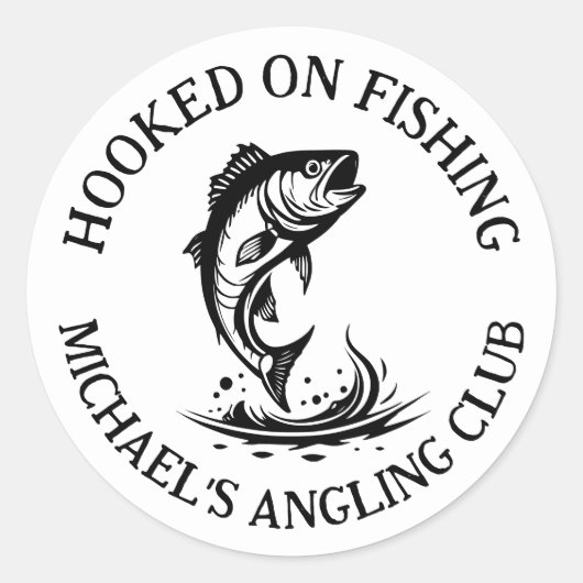 フィッシング好きな釣り人 ラウンドシール (正面)