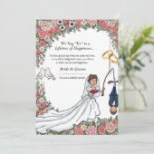 フィッシング新婦の結婚式招待状 - カートゥーンB 招待状 (スタンド正面)