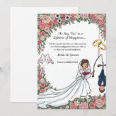フィッシング新婦の結婚式招待状 - カートゥーンB 招待状 (正面/裏面)